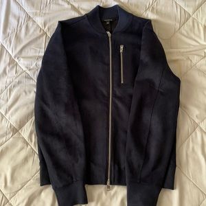 Banana republic vegan suede navy bomber jacket